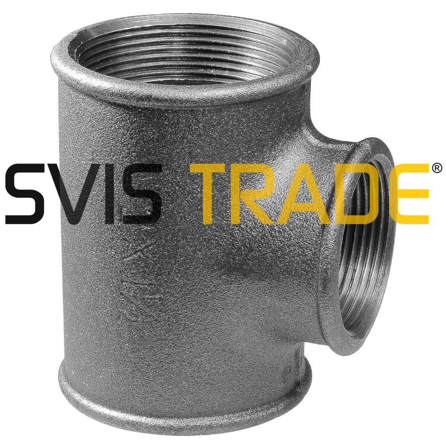 1029-fc130r Černý T-kus redukovaný 1/2